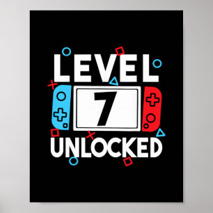 Level 7 freigeschalteter Gamer 7. Geburtstag Video Poster