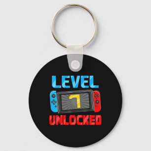 Level 7 freigeschalteter Gamer 7. Geburtstagsgesch Schlüsselanhänger