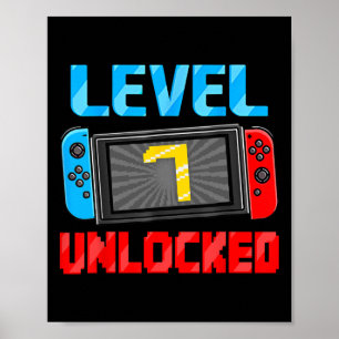 Level 7 freigeschaltetes Geschenk zum 7. Geburtsta Poster