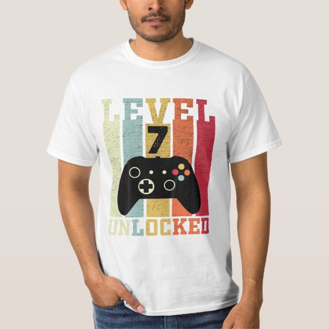 Level 7 Funny Video Gamer T-Shirt (Vorderseite)