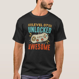 Level 7 Unlock Gaming Boy Girl 7. Geburtstag T-Shirt
