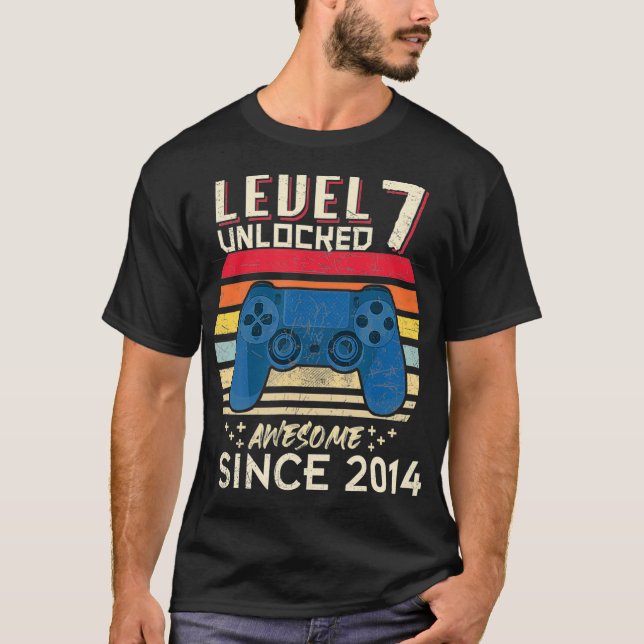 Level 7 Unlock Phantastisch 2014 Videospiel 7. Geb T-Shirt (Vorderseite)