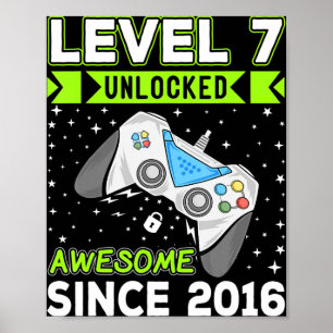 Level 7 Unlock Phantastisch 2016 Videospiel 7. Geb Poster