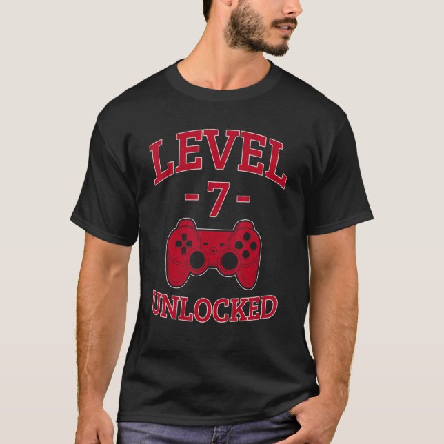Level 7 Unlock Style Video Gamer 7. T-Shirt (Vorderseite)