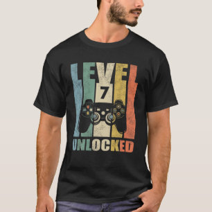 Level 7 Unlock Video Game 7. Geburtstag 7 Jahr Ol T-Shirt
