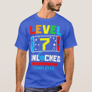 Level 7 Unlocked Completed Game Happy 7th Birthday T-Shirt