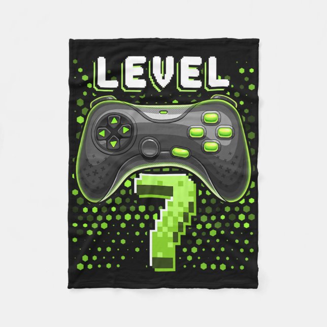 Level 7 Videospiel-Controller 7. Geburtstag Gamer  Fleecedecke (Vorderseite)