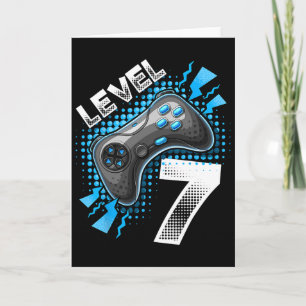 Level 7 Videospiel-Controller 7. Geburtstag Gamer  Karte