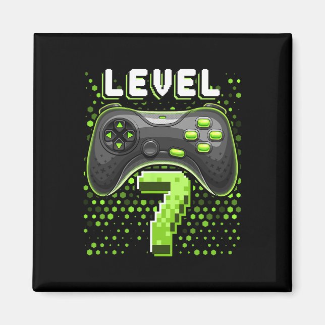 Level 7 Videospiel-Controller 7. Geburtstag Gamer  Magnet (Vorne)