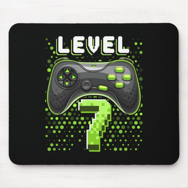 Level 7 Videospiel-Controller 7. Geburtstag Gamer  Mousepad (Vorne)