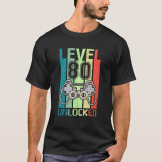 Level 80 Unlocked  Video Gamer 80th Birthday  Tee