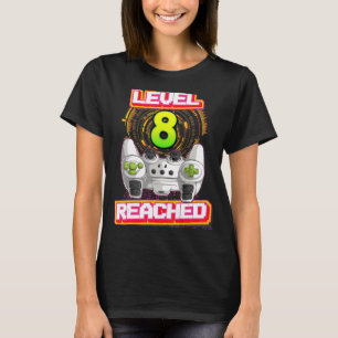 Level 8 erreicht Gamer 8. Geburtstag Video Gaming T-Shirt