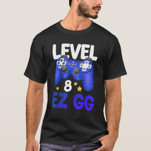 Level 8 EZ GG 8. Gamer Boy Teenager Controller Bi T-Shirt