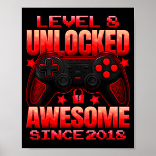 Level 8 freigeschaltet 8 Jahre alt für Jungen 8. G Poster