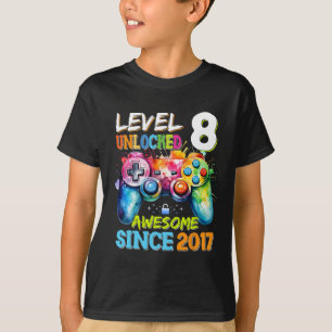 Level 8 Freigeschaltet Awesome 2017 Videospiele Ge T-Shirt