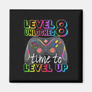 Level 8 freigeschaltet Geburtstag 8 Jahre alt Bday Magnet