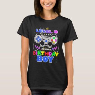 Level 8 freigeschaltet Geburtstagsjunge Videospiel T-Shirt