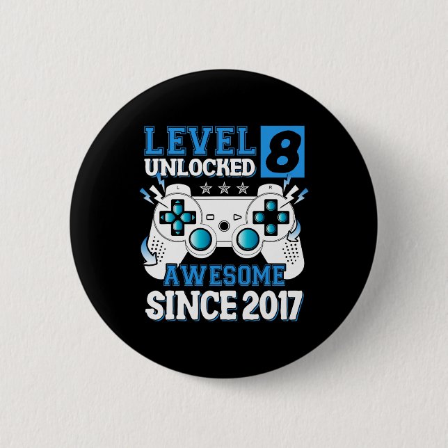 Level 8 freigeschaltet Großartig seit 2017 8. Gebu Button (Vorderseite)