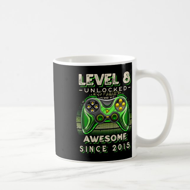 Level 8 freigeschaltet Videospiel 8. Geburtstag 8  Kaffeetasse (Rechts)