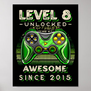 Level 8 freigeschaltet Videospiel 8. Geburtstag 8 Poster