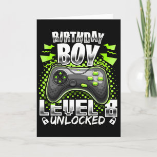 Level 8 freigeschaltet Videospiel 8. Geburtstag Ga Karte