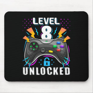 Level 8 freigeschaltet Videospiel 8. Geburtstag Ga Mousepad