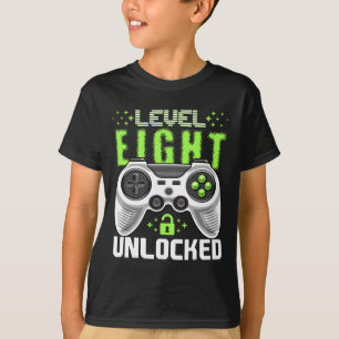 Level 8 freigeschaltet Videospiel 8. Geburtstag Ga T-Shirt