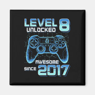 Level 8 freigeschaltete Videospielparty 8. Geburts Magnet