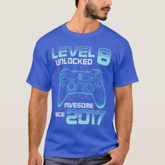 Level 8 freigeschaltete Videospielparty 8. Geburts T-Shirt