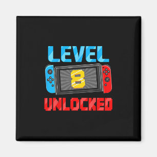 Level 8 freigeschalteter Gamer 8. Geburtstagsgesch Magnet