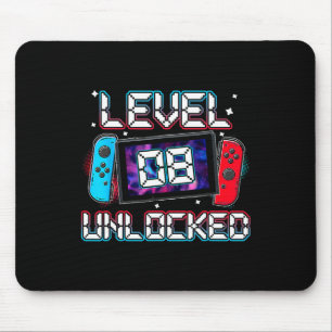 Level 8 freigeschalteter Gamer 8. Geburtstagsgesch Mousepad
