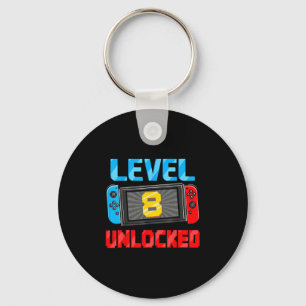 Level 8 freigeschalteter Gamer 8. Geburtstagsgesch Schlüsselanhänger