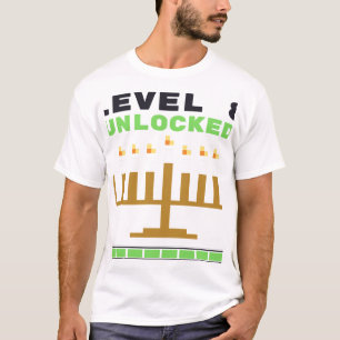 Level 8 freigeschaltetes Hanukkah-Gamer-Jewish-T-S T-Shirt