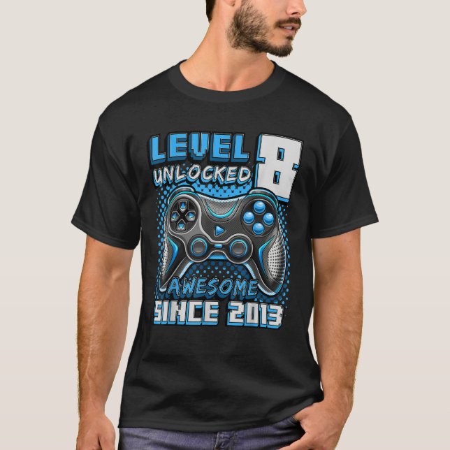 Level 8 Unlock Phantastisch 2013 Videospiel 8. Geb T-Shirt (Vorderseite)