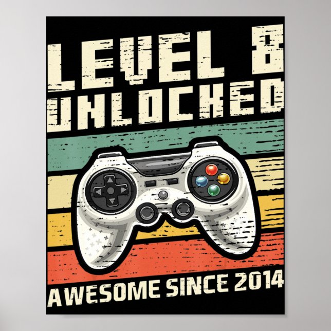 Level 8 Unlock Phantastisch 2014 Videospiel 8. Geb Poster (Vorne)