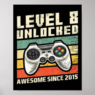 Level 8 Unlock Phantastisch 2015 Videospiel 8. Geb Poster