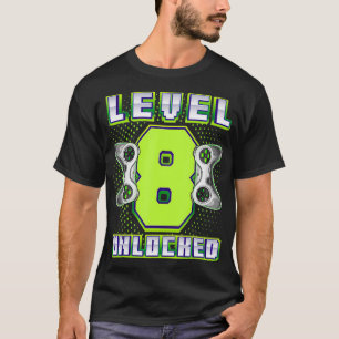 Level 8 Unlock Video Game 8. Geburtstag Gamer Boy T-Shirt