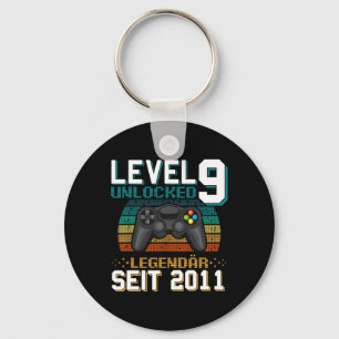 Level 9 freigeschaltet 9. Geburtstag 9-jähriger Vi Schlüsselanhänger