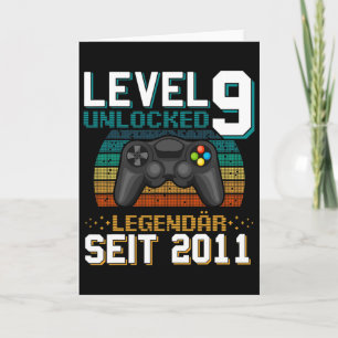 Level 9 freigeschaltet 9. Geburtstag Geschenke für Karte