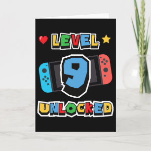 Level 9 freigeschaltet 9. Geburtstag Kinder Videos Karte