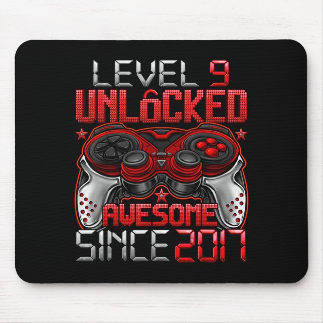 Level 9 freigeschaltet 9 Jahre alt für Jungen 9. G Mousepad (Vorne)