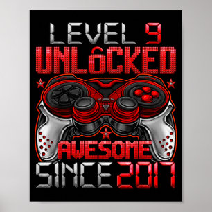Level 9 freigeschaltet 9 Jahre alt für Jungen 9. G Poster