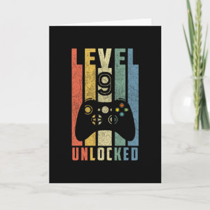 Level 9 freigeschaltet 9. Videospieler-Geburtstags Karte