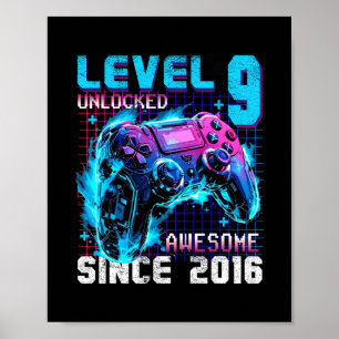 Level 9 freigeschaltet Awesome seit 2016 9. Geburt Poster