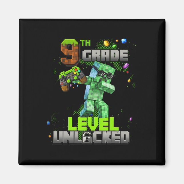 Level 9 freigeschaltet Awesome seit 2016 Geburtsta Magnet (Vorne)