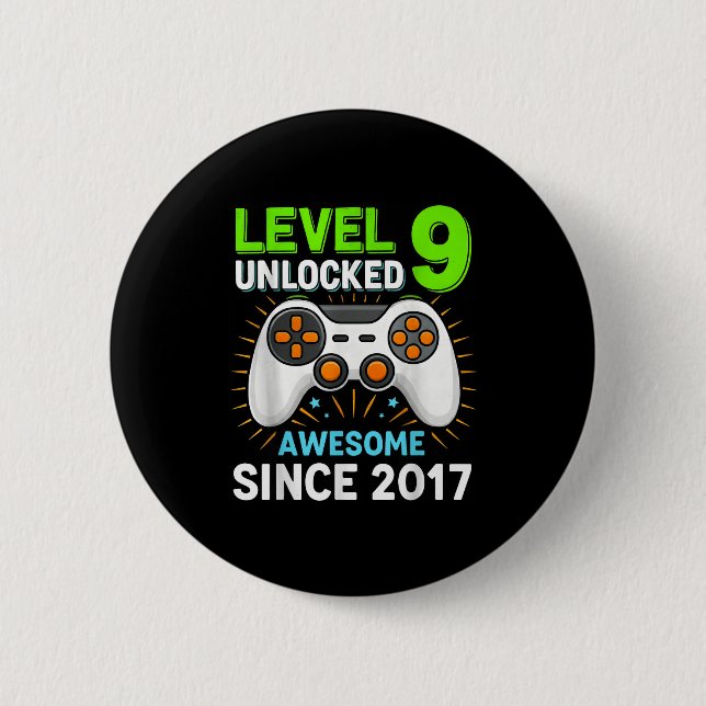 Level 9 freigeschaltet awesome seit 2017 Gaming-Ge Button (Vorderseite)