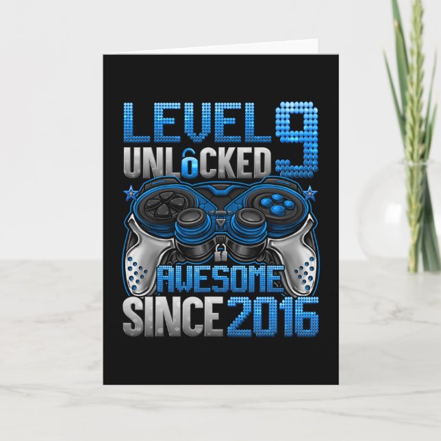 Level 9 freigeschaltet Geschenke für 9-jährige Jun Karte (Vorderseite)