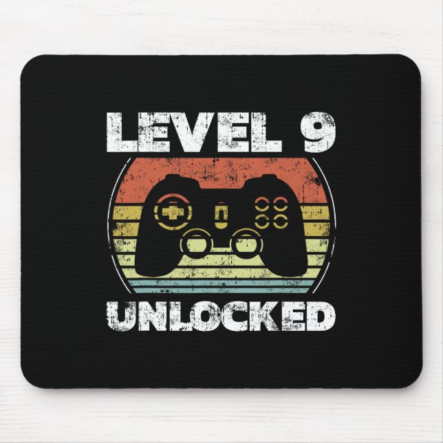 Level 9 freigeschaltet Lustiges Videospieler 9. Ge Mousepad (Vorne)