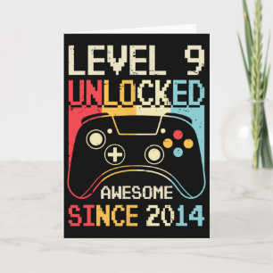 Level 9 freigeschaltet Videospiel 9. Geburtstag Ga Karte