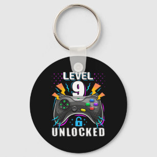 Level 9 freigeschaltet Videospiel 9. Geburtstag Ga Schlüsselanhänger